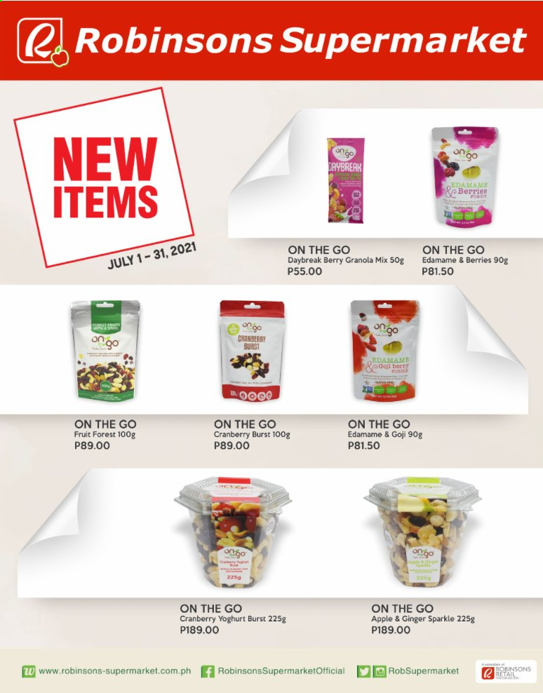thumbnail - Robinsons Supermarket offer  - 1.7.2021 - 31.7.2021 - Sales products - Edamame, yoghurt, granola. Page 4.