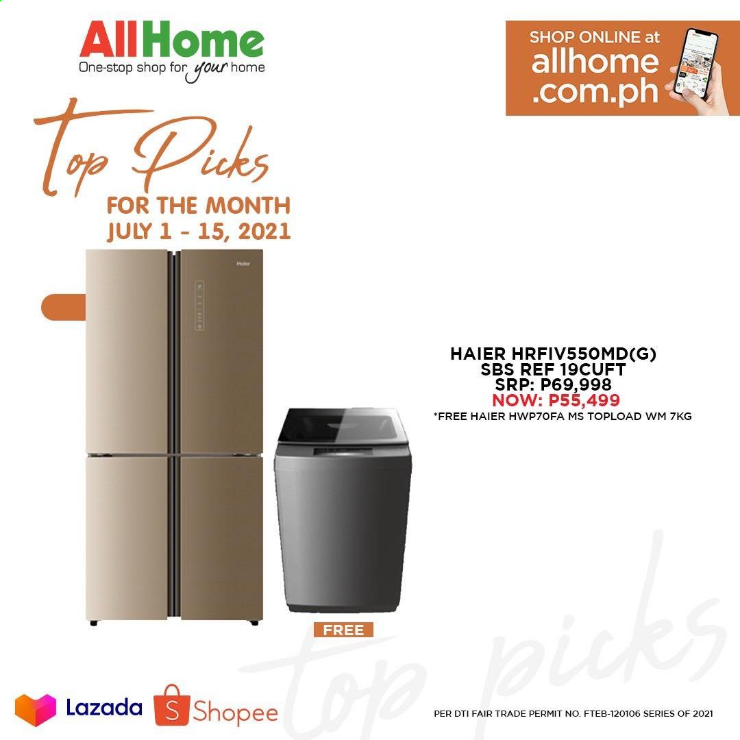 thumbnail - AllHome offer  - 1.7.2021 - 15.7.2021 - Sales products - Haier. Page 2.
