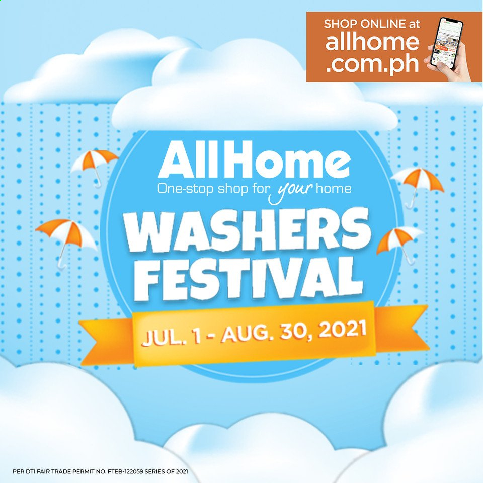 thumbnail - AllHome offer  - 1.7.2021 - 30.8.2021 - Sales products - washers. Page 1.