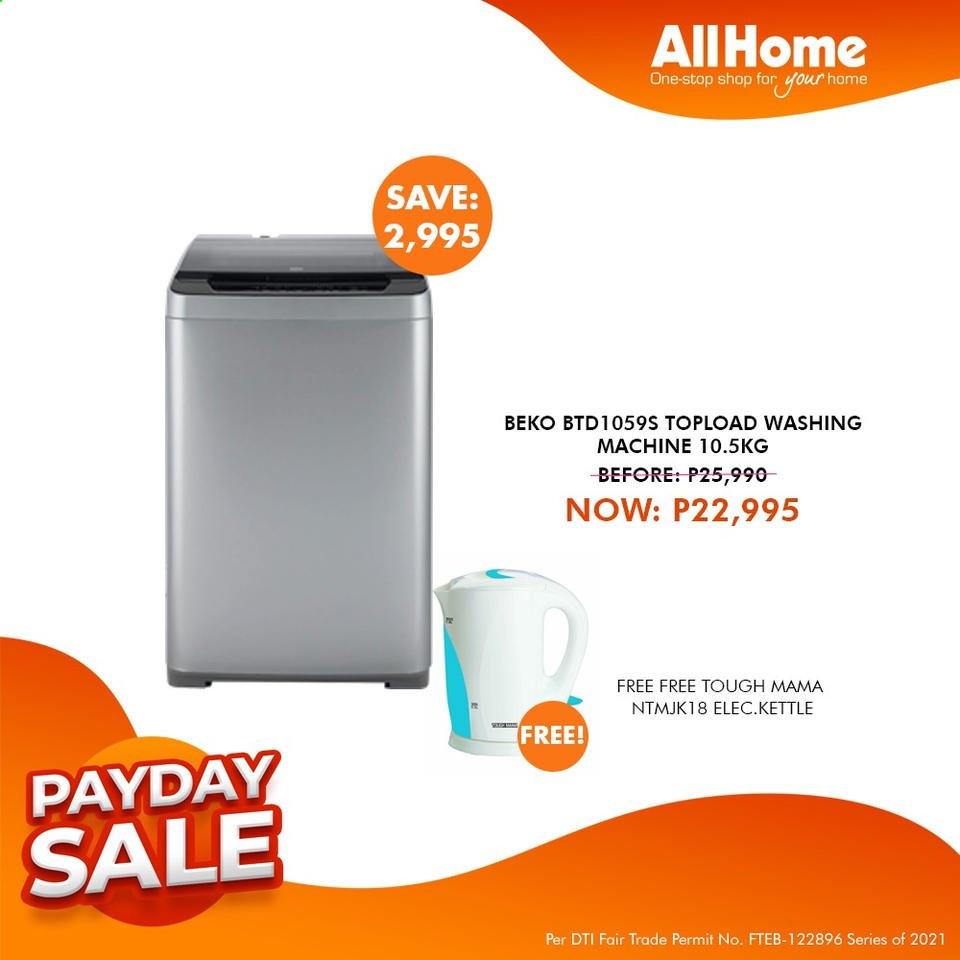 thumbnail - AllHome offer  - 15.7.2021 - 18.7.2021 - Sales products - Beko, washing machine, kettle. Page 31.