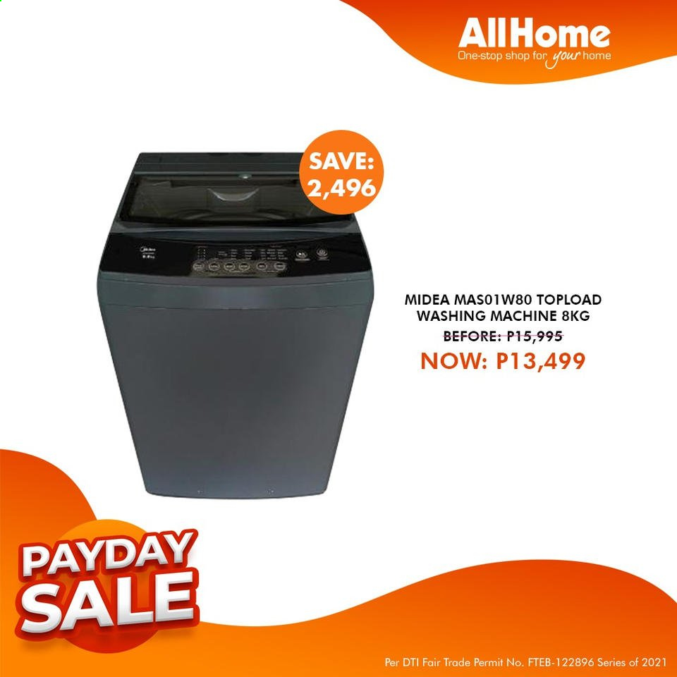 thumbnail - AllHome offer  - 15.7.2021 - 18.7.2021 - Sales products - Midea, washing machine. Page 32.