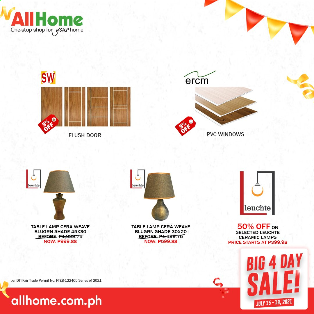 thumbnail - AllHome offer  - 15.7.2021 - 18.7.2021 - Sales products - lamp, table lamp. Page 43.