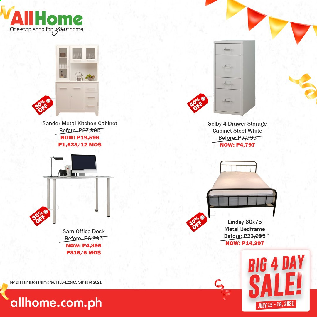 thumbnail - AllHome offer  - 15.7.2021 - 18.7.2021 - Sales products - cabinet, kitchen cabinet, office desk, tool cabinets. Page 57.