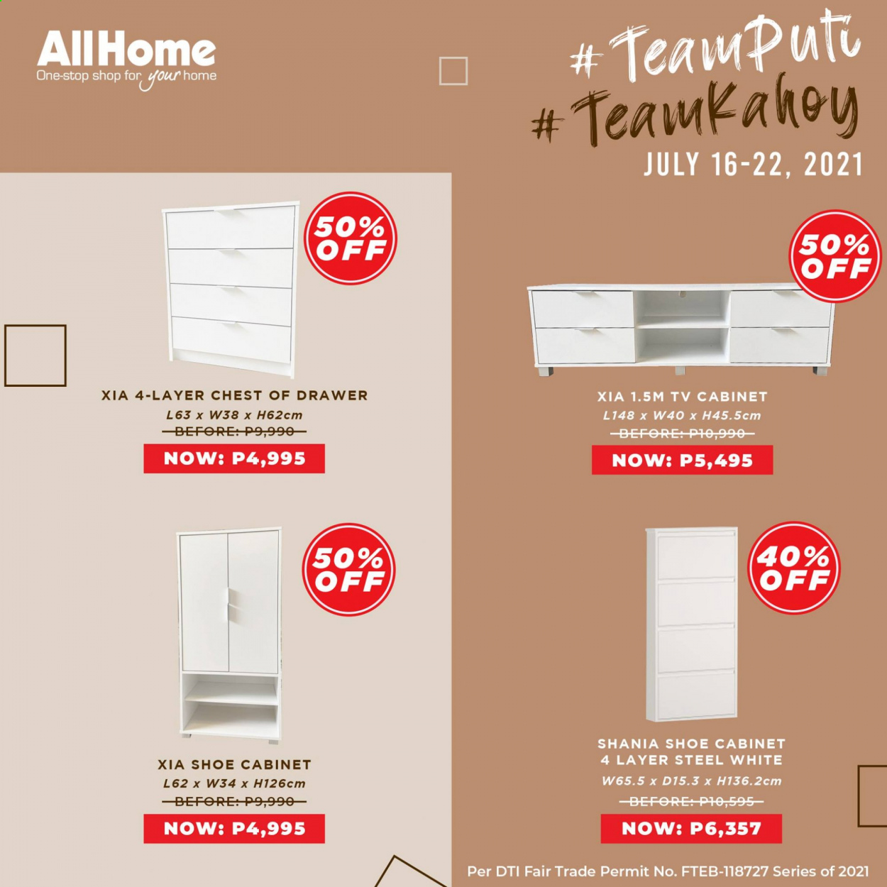 thumbnail - AllHome offer  - 16.7.2021 - 20.7.2021 - Sales products - TV, cabinet, shoe cabinet. Page 10.