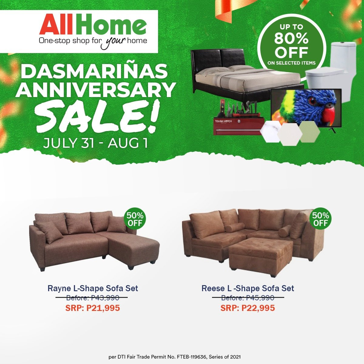 thumbnail - AllHome offer  - 31.7.2021 - 1.8.2021 - Sales products - sofa. Page 3.