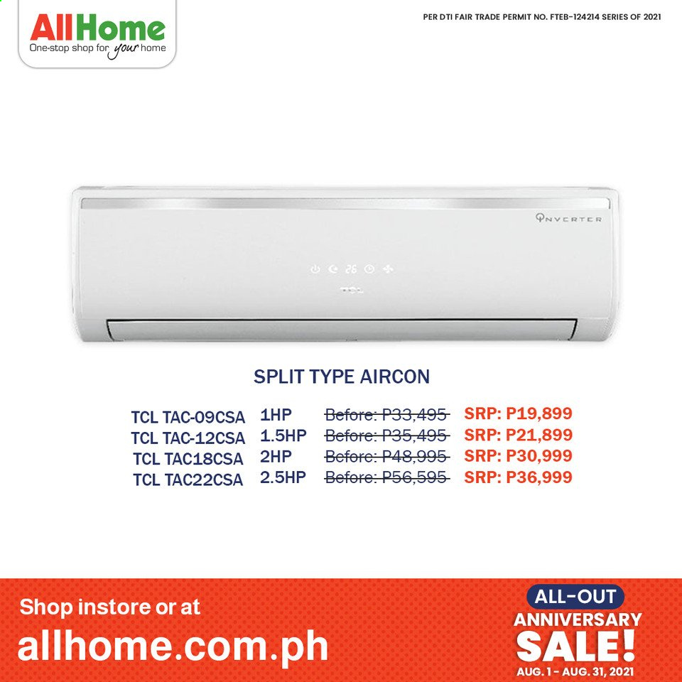 thumbnail - AllHome offer  - 1.8.2021 - 31.8.2021 - Sales products - TCL. Page 2.