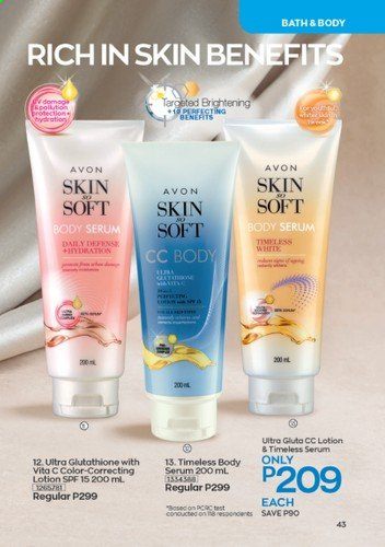 thumbnail - Avon offer  - 1.8.2021 - 31.8.2021 - Sales products - Avon, serum, body lotion. Page 43.