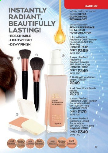 thumbnail - Avon offer  - 1.8.2021 - 31.8.2021 - Sales products - Avon, makeup, foundation brush, face powder, powder foundation, brush. Page 87.