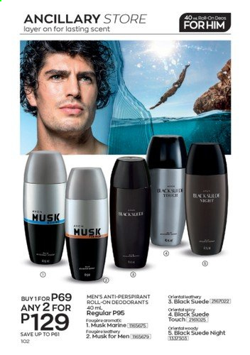 thumbnail - Avon offer  - 1.8.2021 - 31.8.2021 - Sales products - anti-perspirant, roll-on, deodorant. Page 102.