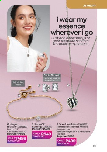 thumbnail - Avon offer  - 1.8.2021 - 31.8.2021 - Sales products - bracelet, earrings, necklace, pendant, jewelry. Page 177.