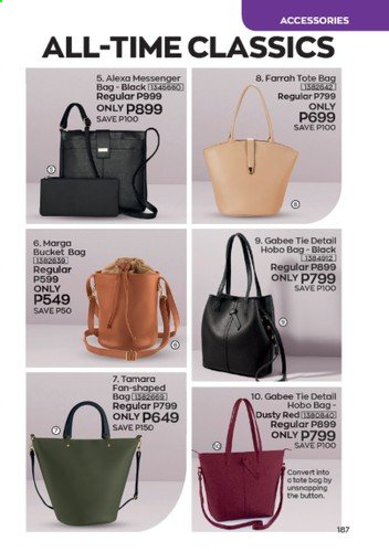 thumbnail - Avon offer  - 1.8.2021 - 31.8.2021 - Sales products - bag, tote, tote bag. Page 187.