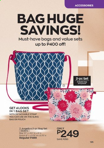 thumbnail - Avon offer  - 1.8.2021 - 31.8.2021 - Sales products - bag, sling bag. Page 195.