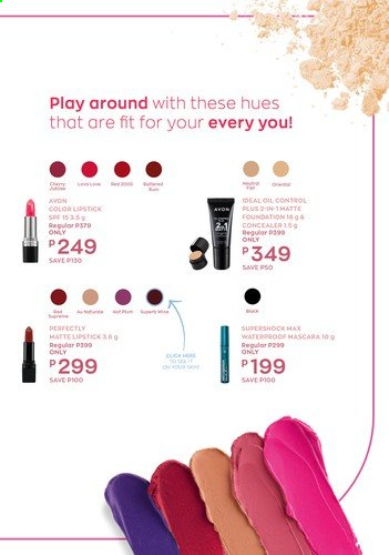 thumbnail - Avon offer  - 1.8.2021 - 31.8.2021 - Sales products - Avon, corrector, lipstick, mascara, waterproof mascara. Page 17.