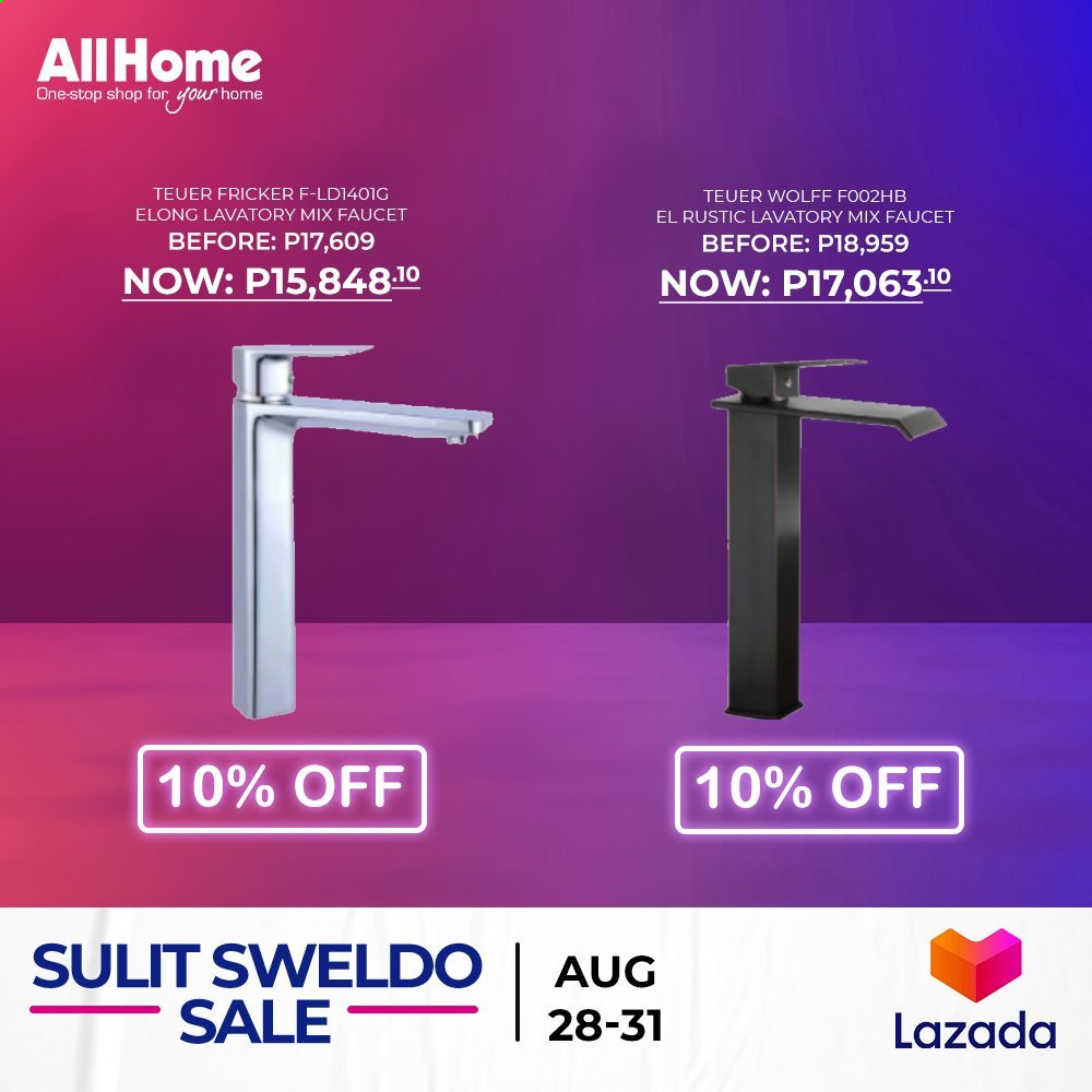 AllHome offer  - 28.8.2021 - 31.8.2021 - Sales products - faucet. Page 21.