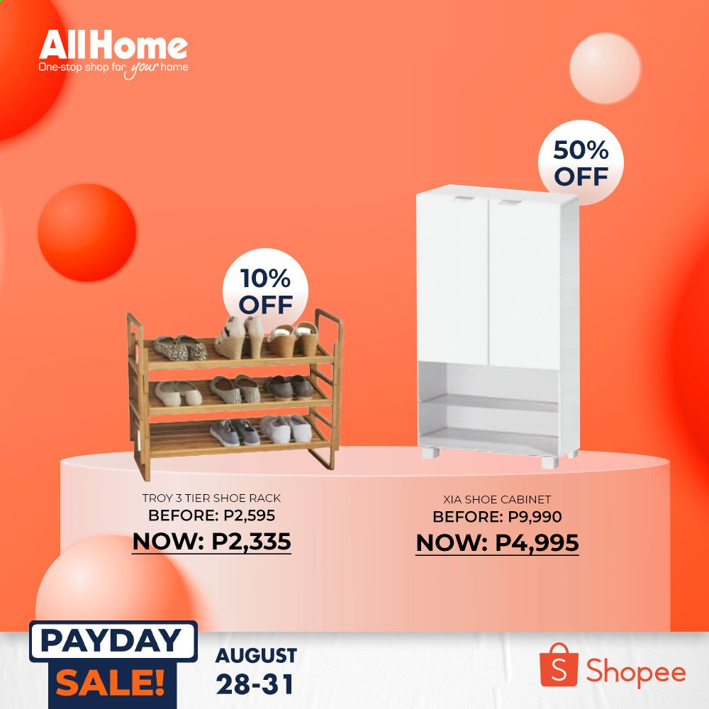 AllHome offer  - 28.8.2021 - 31.8.2021 - Sales products - cabinet, shoe cabinet, shoe rack. Page 24.