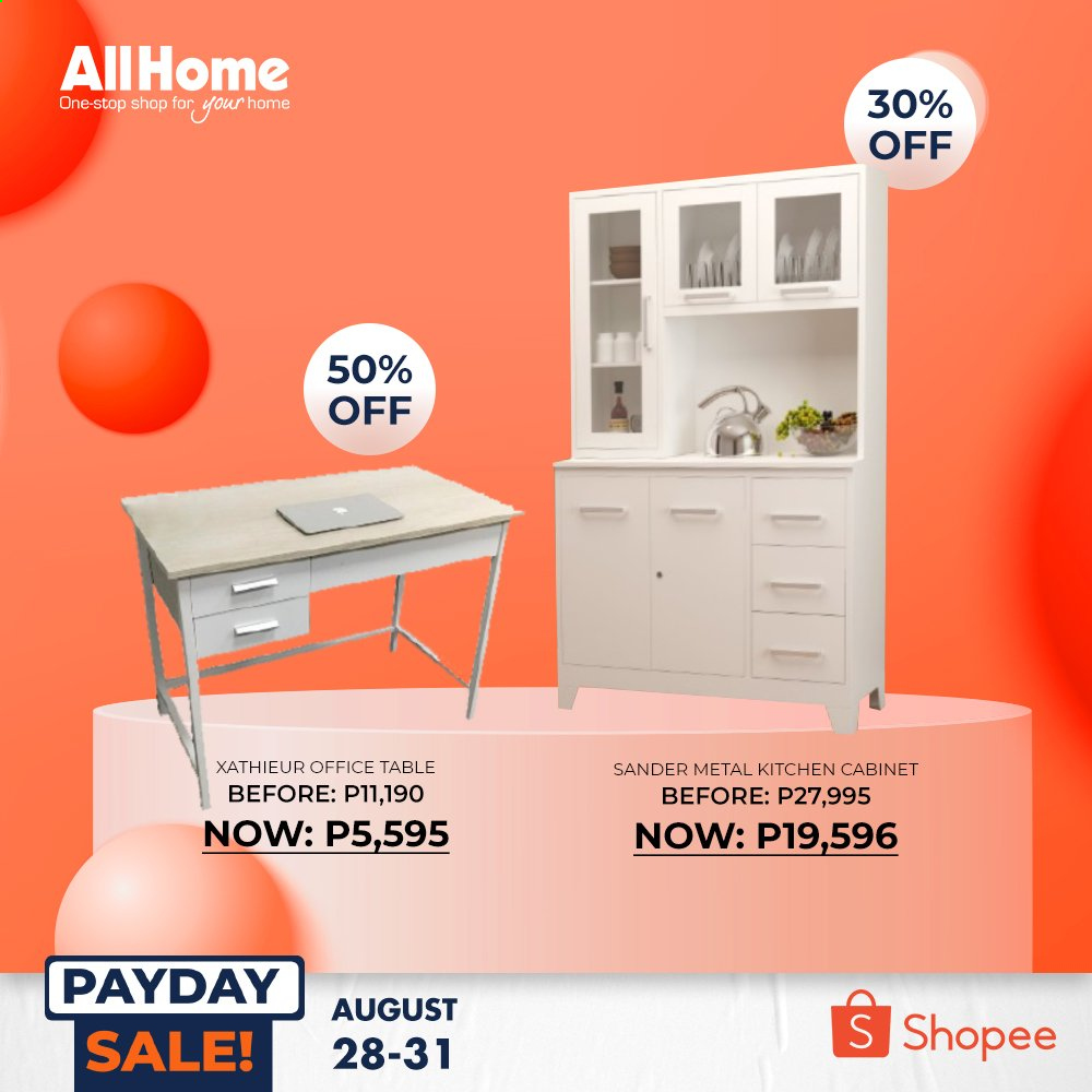 thumbnail - AllHome offer  - 28.8.2021 - 31.8.2021 - Sales products - cabinet, kitchen cabinet, table. Page 25.