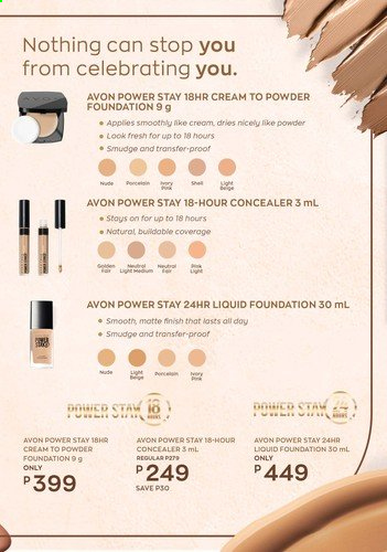 thumbnail - Avon offer  - 1.9.2021 - 30.9.2021 - Sales products - Avon, corrector, face powder, powder foundation. Page 13.