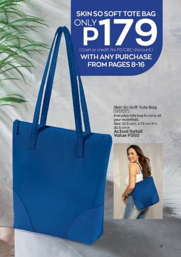 thumbnail - Avon offer  - 1.9.2021 - 30.9.2021 - Sales products - Skin So Soft, bag, tote, tote bag. Page 17.