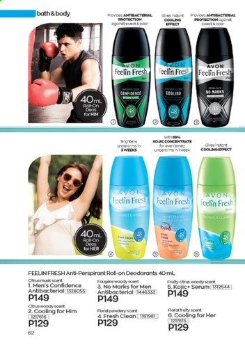 thumbnail - Avon offer  - 1.9.2021 - 30.9.2021 - Sales products - Avon, serum, anti-perspirant, roll-on, deodorant. Page 62.