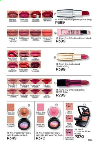 thumbnail - Avon offer  - 1.9.2021 - 30.9.2021 - Sales products - Voom, Avon, lipstick, cheek tint. Page 105.