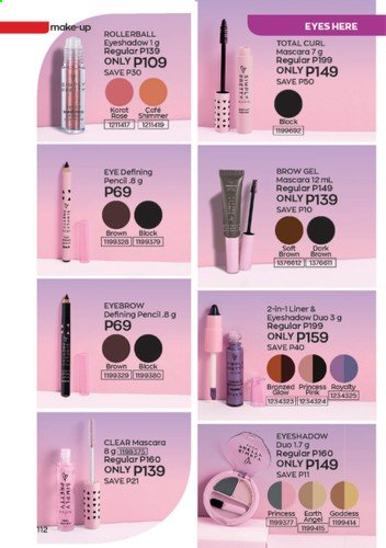 thumbnail - Avon offer  - 1.9.2021 - 30.9.2021 - Sales products - eyeshadow, mascara. Page 112.