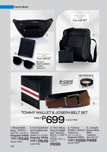 thumbnail - Avon offer  - 1.9.2021 - 30.9.2021 - Sales products - gift set, bag, belt, wallet. Page 128.