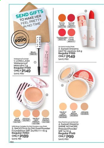 Avon offer  - 1.9.2021 - 30.9.2021 - Sales products - lipstick, face powder, powder foundation. Page 150.