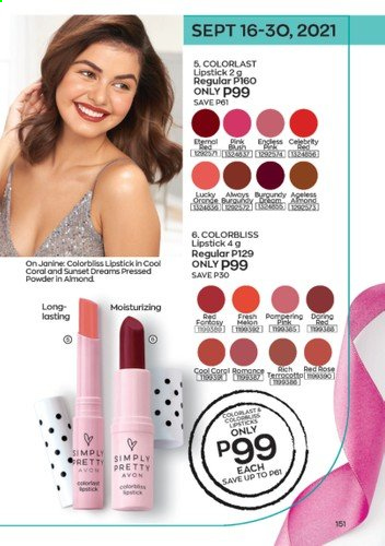 thumbnail - Avon offer  - 1.9.2021 - 30.9.2021 - Sales products - Avon, lipstick, face powder. Page 151.