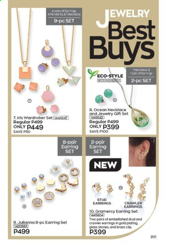 thumbnail - Avon offer  - 1.9.2021 - 30.9.2021 - Sales products - gift set, earrings, jewelry. Page 201.