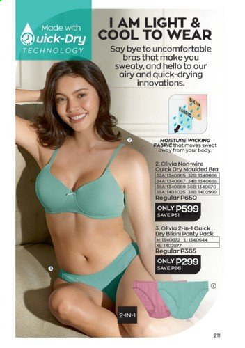 thumbnail - Avon offer  - 1.9.2021 - 30.9.2021 - Sales products - quick dry, bikini, bra. Page 211.
