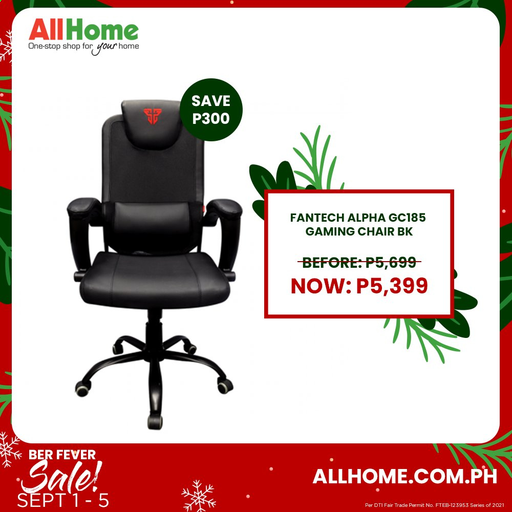 AllHome offer  - 1.9.2021 - 5.9.2021 - Sales products - chair, gaming chair. Page 2.