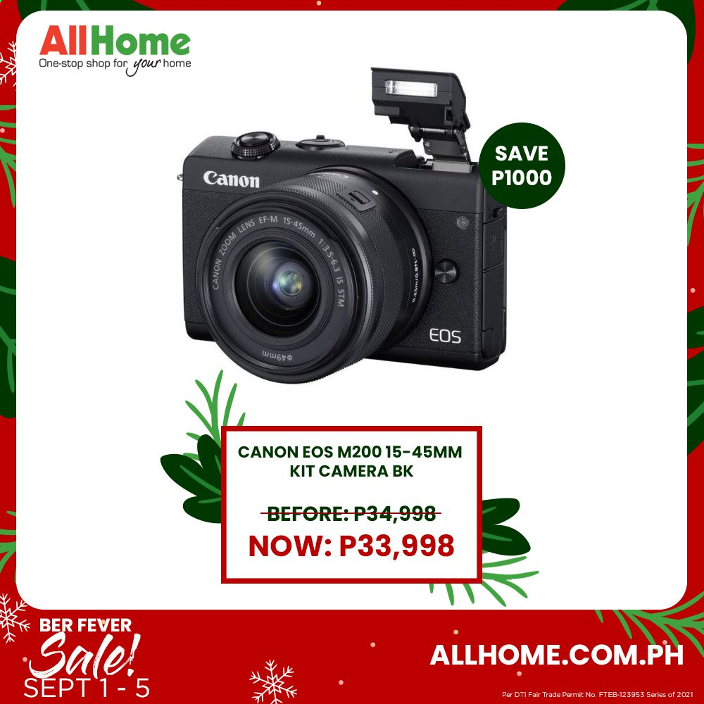 AllHome offer  - 1.9.2021 - 5.9.2021 - Sales products - camera, Canon. Page 7.
