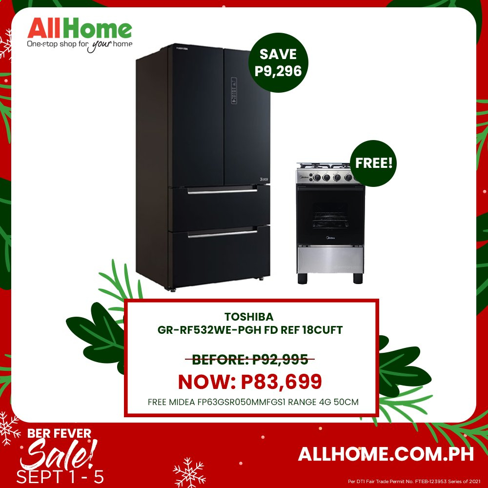 AllHome offer  - 1.9.2021 - 5.9.2021 - Sales products - Toshiba, Midea. Page 28.