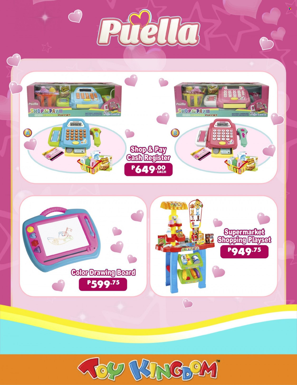 thumbnail - Toy Kingdom offer  - Sales products - calculator, drawing board, play set, toys. Page 10.