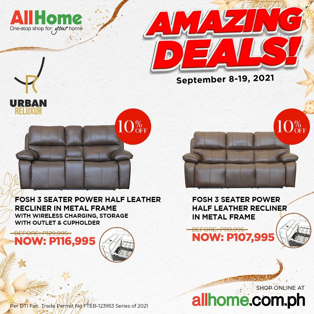 AllHome offer  - 8.9.2021 - 19.9.2021 - Sales products - recliner chair, metal frame. Page 7.