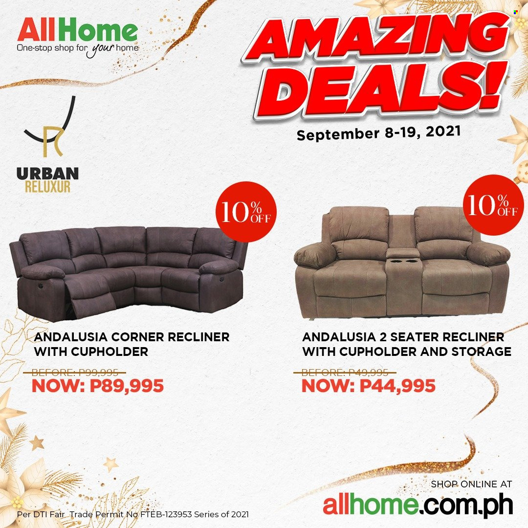 AllHome offer  - 8.9.2021 - 19.9.2021 - Sales products - recliner chair. Page 8.