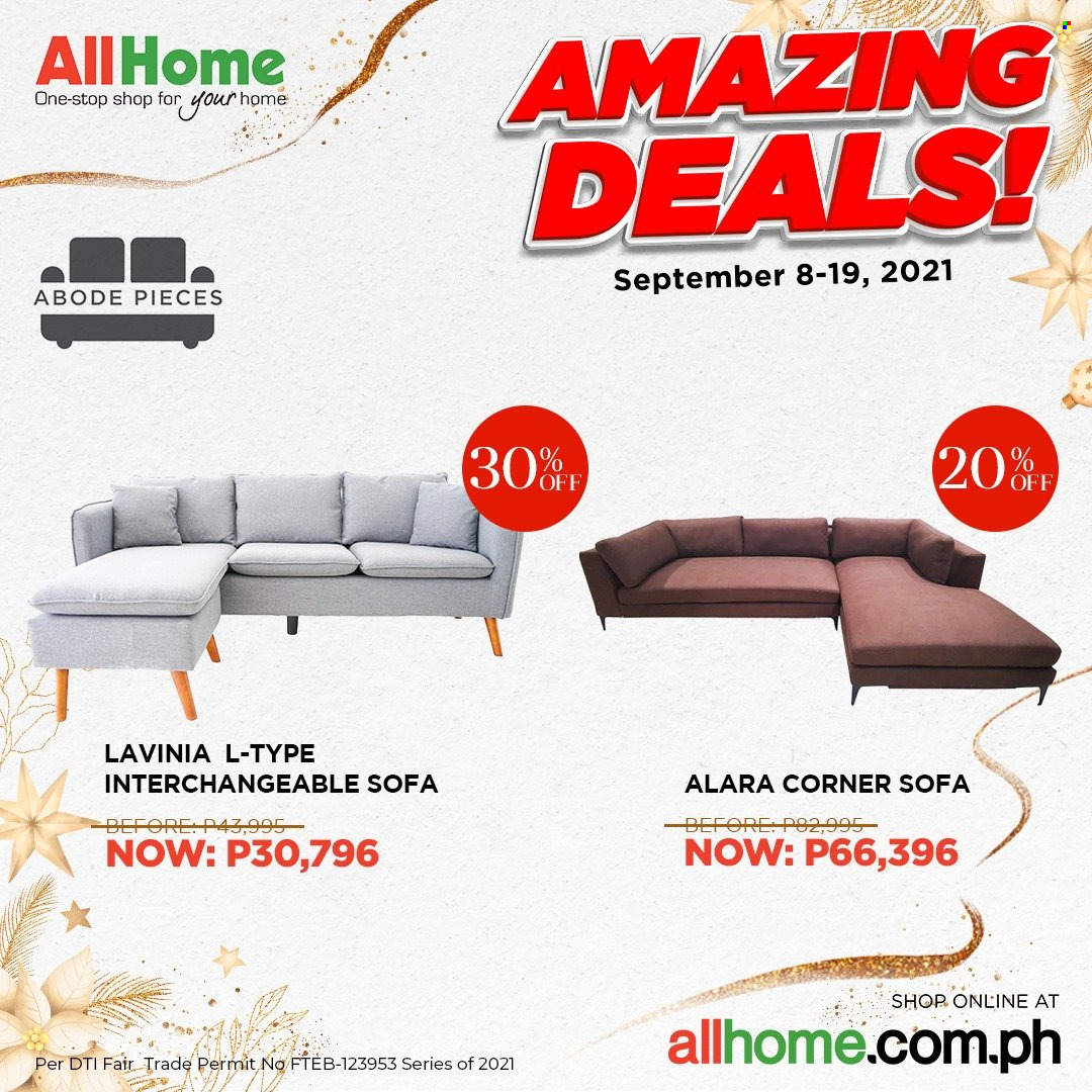 thumbnail - AllHome offer  - 8.9.2021 - 19.9.2021 - Sales products - corner sofa, sofa. Page 11.