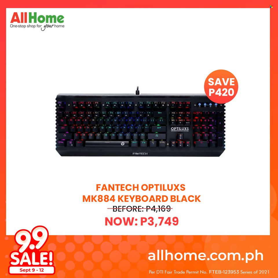 thumbnail - AllHome offer  - 9.9.2021 - 12.9.2021 - Sales products - keyboard. Page 2.