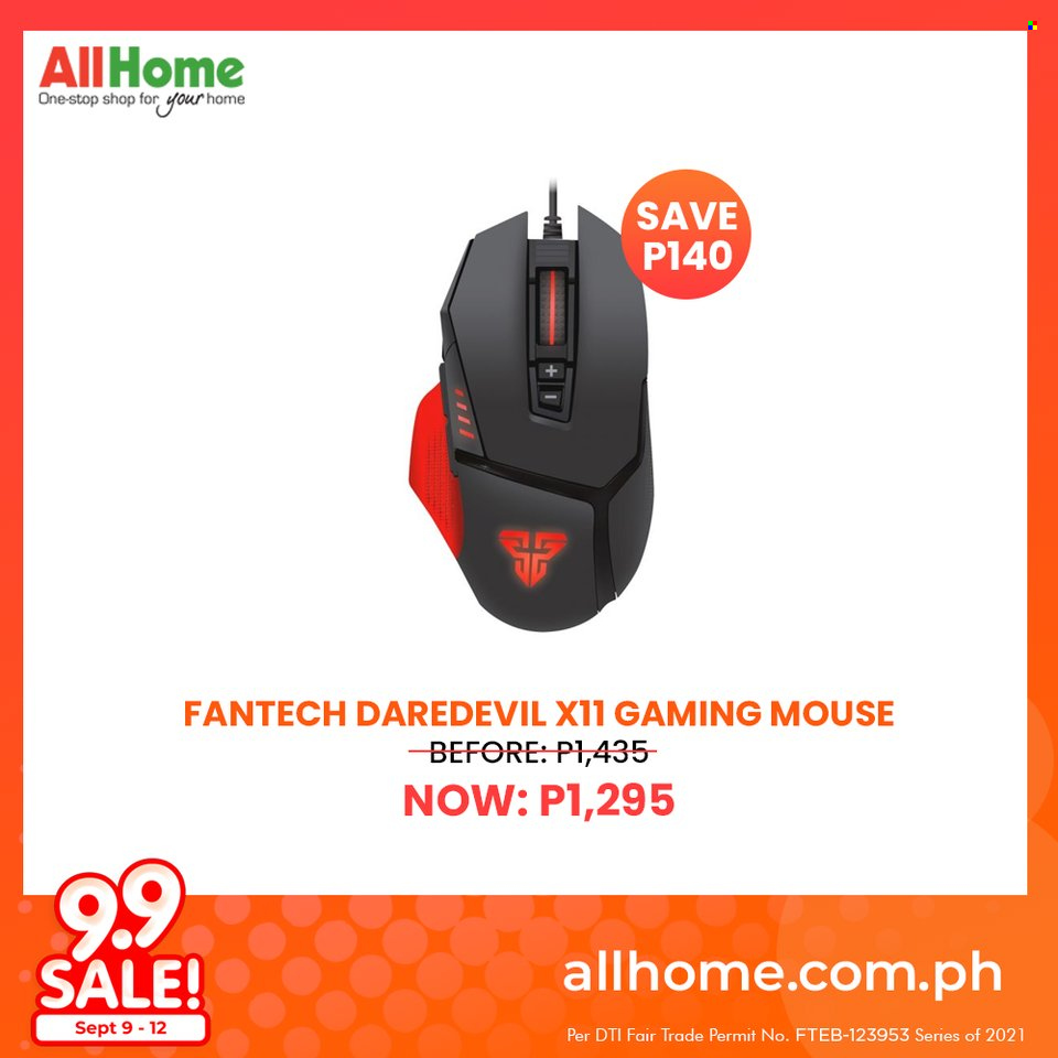 AllHome offer  - 9.9.2021 - 12.9.2021 - Sales products - gaming mouse, mouse. Page 3.