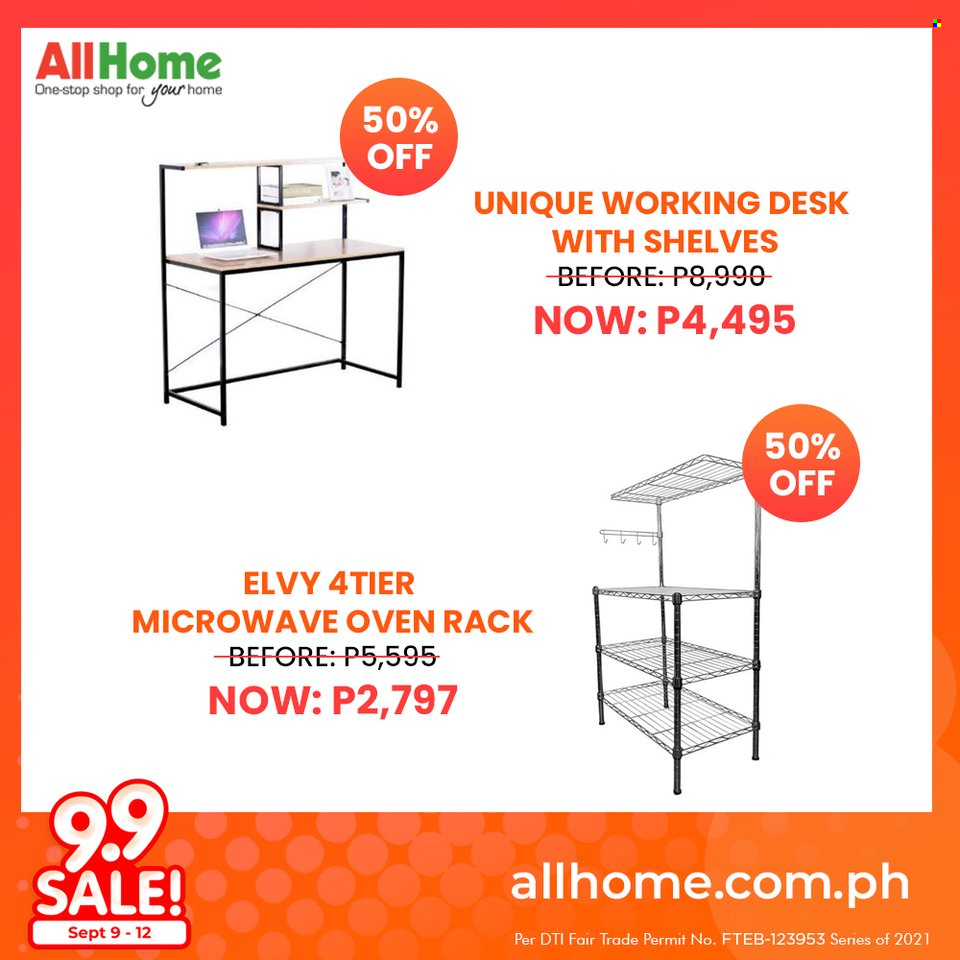 thumbnail - AllHome offer  - 9.9.2021 - 12.9.2021 - Sales products - oven, microwave, shelves. Page 9.