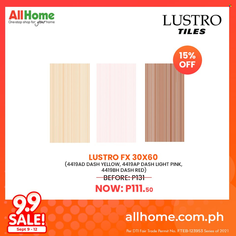 AllHome offer  - 9.9.2021 - 12.9.2021. Page 15.