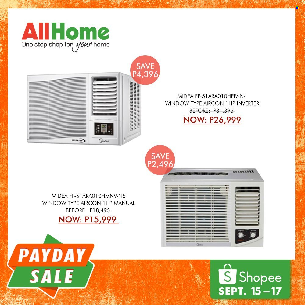 AllHome offer  - 15.9.2021 - 17.9.2021 - Sales products - Midea. Page 2.