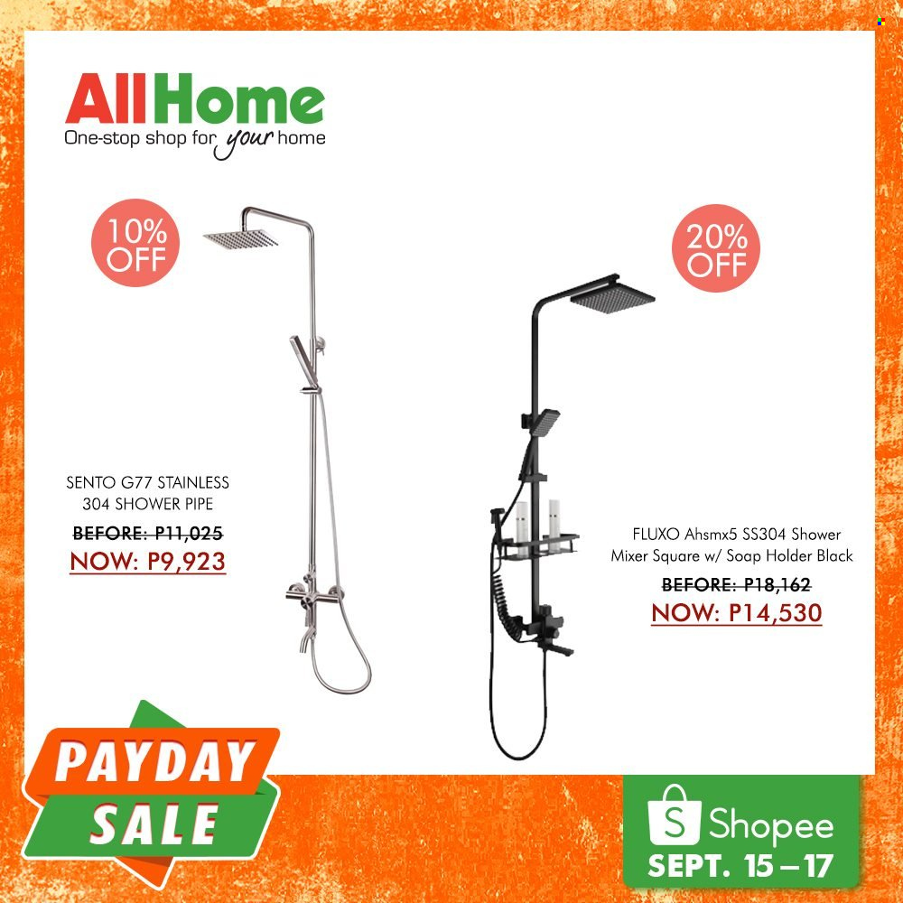 thumbnail - AllHome offer  - 15.9.2021 - 17.9.2021 - Sales products - shower mixer, pipe, holder. Page 5.