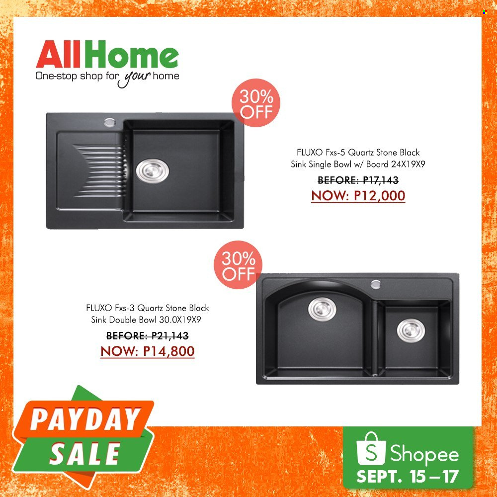 thumbnail - AllHome offer  - 15.9.2021 - 17.9.2021 - Sales products - bowl, sink. Page 6.