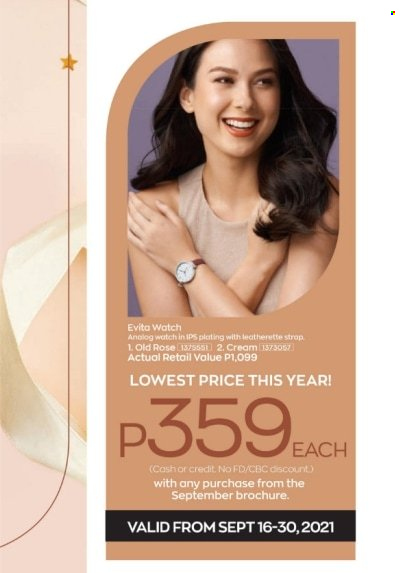 thumbnail - Avon offer  - 16.9.2021 - 30.9.2021 - Sales products - watch. Page 3.