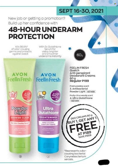 thumbnail - Avon offer  - 16.9.2021 - 30.9.2021 - Sales products - Avon, serum, anti-perspirant, deodorant. Page 9.