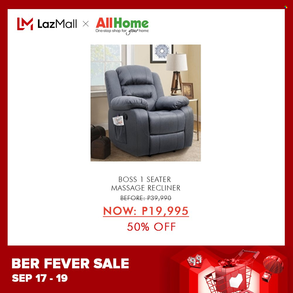 thumbnail - AllHome offer  - 17.9.2021 - 19.9.2021 - Sales products - recliner chair. Page 6.