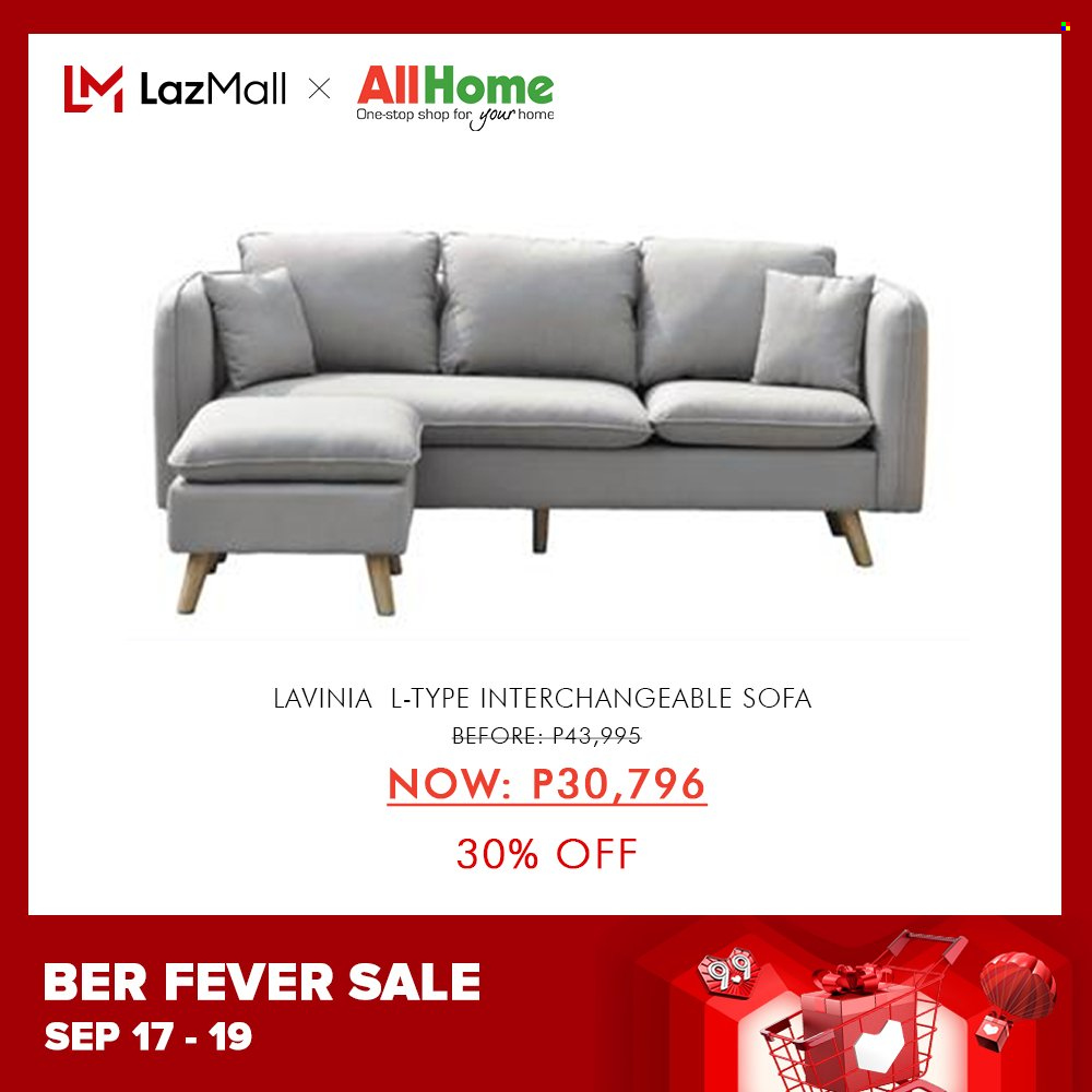 thumbnail - AllHome offer  - 17.9.2021 - 19.9.2021 - Sales products - sofa. Page 7.