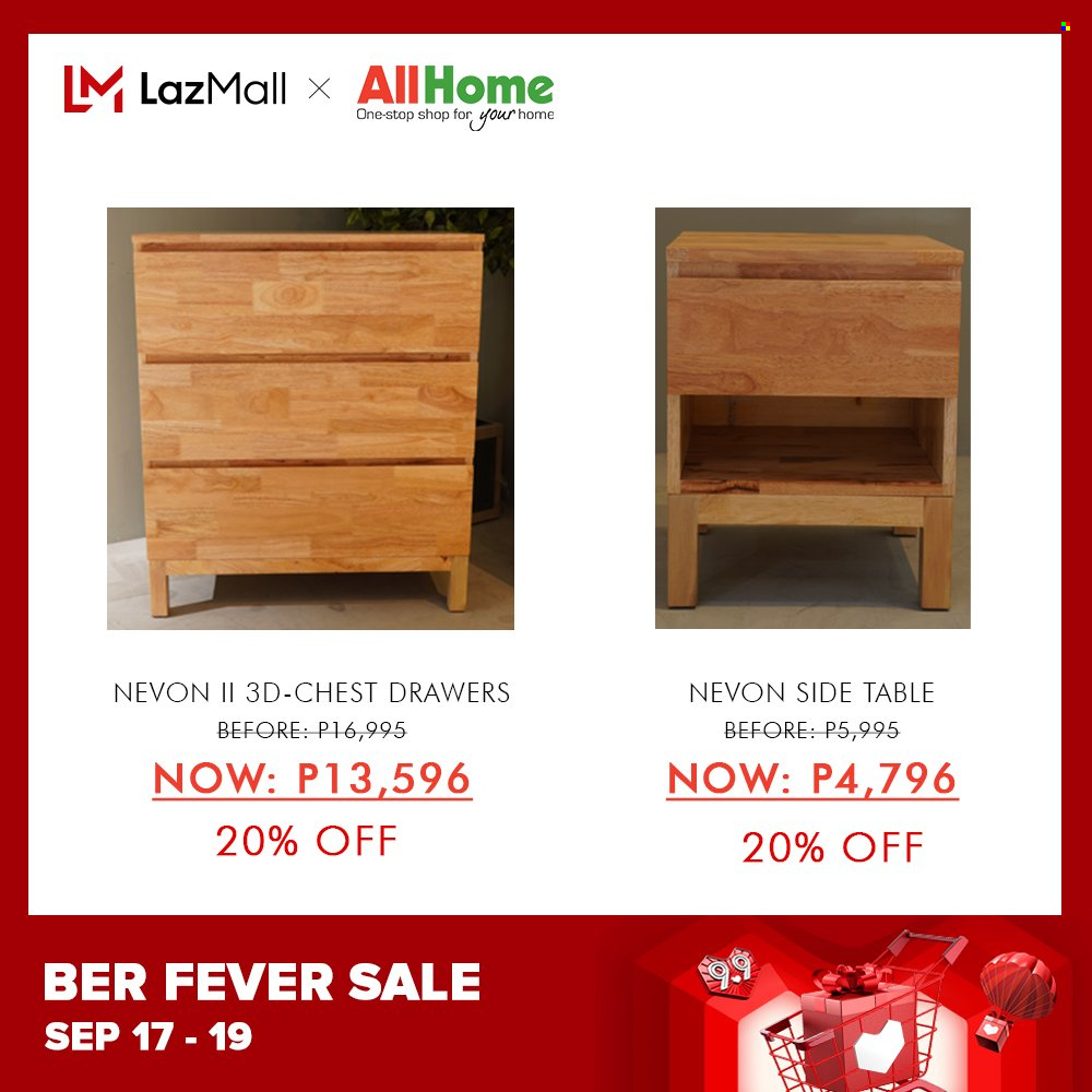 AllHome offer  - 17.9.2021 - 19.9.2021 - Sales products - table, sidetable. Page 12.