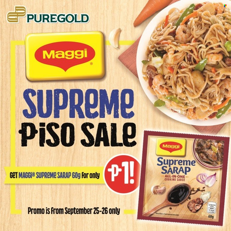 thumbnail - Puregold offer  - 25.9.2021 - 26.9.2021 - Sales products - sauce, Maggi. Page 1.